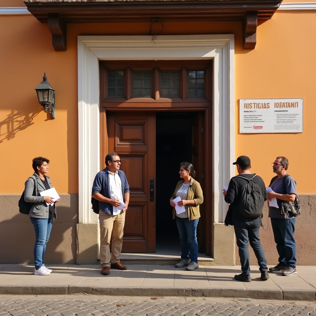 Exterior of government social program attention office